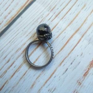 Sterling Silver ring size 6 black spinnel
